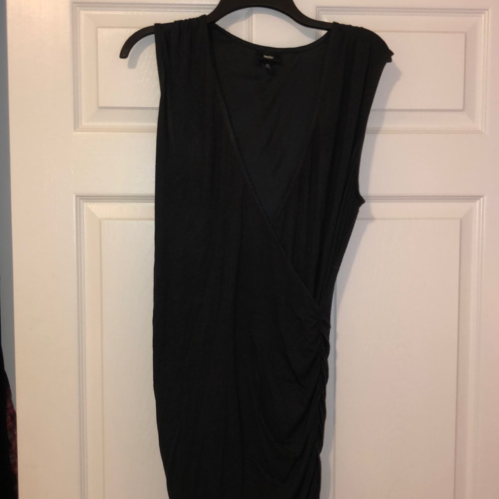 Faux wrap dress with touching